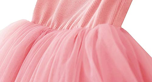 Image of GSVIBK Baby Girls Tutu Dress Sleeveless Toddler Cotton Tulle Skirt Princess Party Prom Dresses