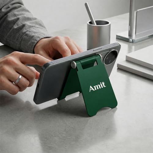 Image of Giftana 4 in 1 Personalized Diary with Pen, Mobile Stand and Coffee Tumbler 510ml Gift Set for Men & Women, Customized Gifts for Doctors, Personalised New Year Corporate Gift Set for Employee (Green)