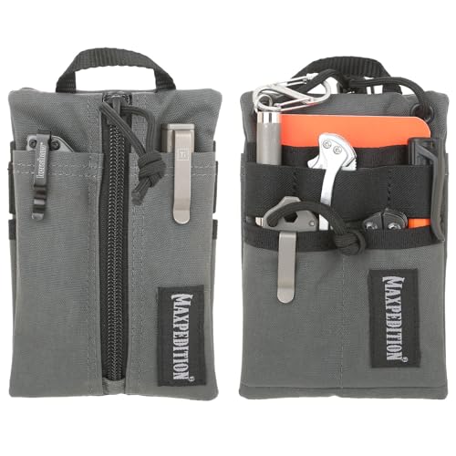 Image of MAXPEDITION Platy Pocket Organizer, Durable EDC Tool Pouch for Men, Neck Wallet with Paracord Lanyard, Holds Flashlight, Multitool, Pen, Notebook (Wolf Gray, 4 inch x 6 inch)