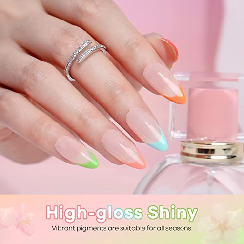 Image of DUDUSTRONG Bolt Bee Gel Glossy Finish Nail Polish Kit Gel Nail Polish Set - Summer 6 Colors Gel Polish Bright Red Mint Green Nail Polish Set For Women (A1-Vibrant (27+21+105+47+40+138)), 90 Ml