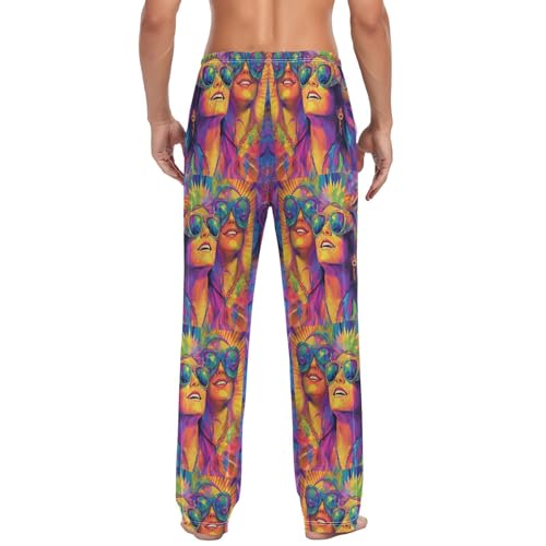 GuoChe Christmas Pajamas Pants For Men Christmas Pj Pants with pockets for Adult Casual Small2