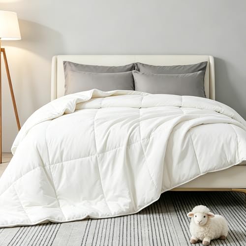 100% Australian Wool Comforter King Size-All Season Breathable Duvet Insert