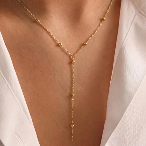 Image of Tewiky Layered Necklaces for Women 14k Gold Plated Chain Necklace Set