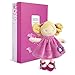 Doudou et Compagnie - Poupée Chiffon Fille - Peluche Poupée Tissu - 28 cm - Rose - Jolie Boîte Cadeau - Demoiselle Pretty - DC3132