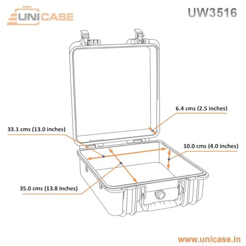 Image of UNICASE Heavy Duty Waterproof Protective Hard Shell Plastic Pelican case for Drones, Cameras & Accessories and Electronic Equipment�s Carry Case Empty (UW3516)