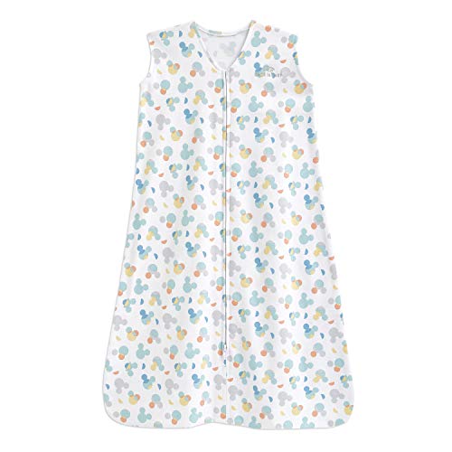 Image of HALO SleepSack, 100% Cotton Wearable Blanket, Swaddle Transition Sleeping Bag, TOG 0.5, Mickey Overlay, Medium, 6-12 Months