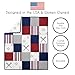 Sweet Jojo Designs 11-Piece Baby Crib Bedding Set (Baseball Patch Sports) for Boys, Infants/Nursery incl. Blanket, Fitted Sheet, Skirt, Diaper Stacker & Pillow (Red White & Blue, Americana, Patchwork)