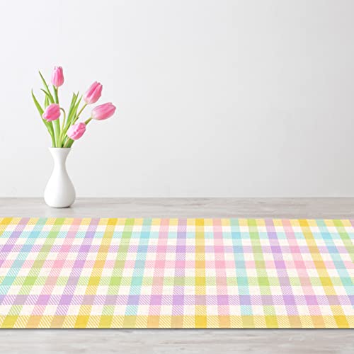 Nepnuser Linen Spring Easter Buffalo Check Plaid Table Runner Rustic Farmhouse Home Dining Room Kitchen Table Decor (13" X 72") #TOP5