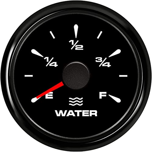 52mm Water Level Gauge, Waterproof Water Level Indicator Meter 0-190ohm or 240-33ohm Adjustable with 7 Colors Backlight for Car Motocycle Yacht Boat