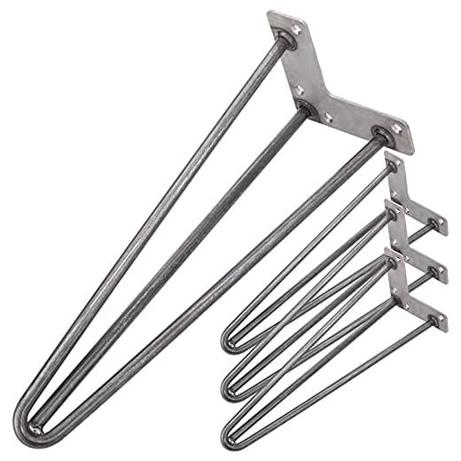 PrimeMatik - Ben för bord och möbler vintage stil Stålben 3 stolpar 41 cm 4-pack