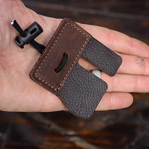 Shatterproof Archery Split Finger Archery Shooting Tab | Real Leather | Made In Usa (Left Hand) #TOP2
