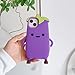 wifantien 3D Eggplant Case,Cartoon Cute Kawaii Lovely Character Eggplant Man Shape Kids Teens Girls Women Soft Silicone Case for iPhone 14 Pro Max/15 Pro Max 6.7 inch