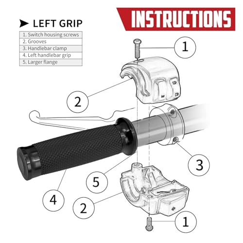 Poignées de guidon moto 25mm pour Softail FLS et Touring FLHR - 4