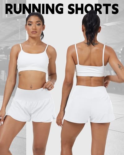 Coume 4 Pack Women's 2 in 1 Running Shorts with Pockets High Waist Lightweight Quick Dry Workout Athletic Shorts for Gym Yoga2