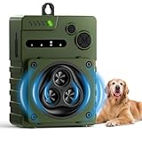 Dispositif Anti-Aboiement pour Chiens, Stoppeur d'Aboiement Rechargeable, Boîte Anti-Aboiement Intérieur Extérieur pour Chiens, Dispositifs de Dissuasion d'Aboiement Empêcher le Chien du Voisin (Vert)