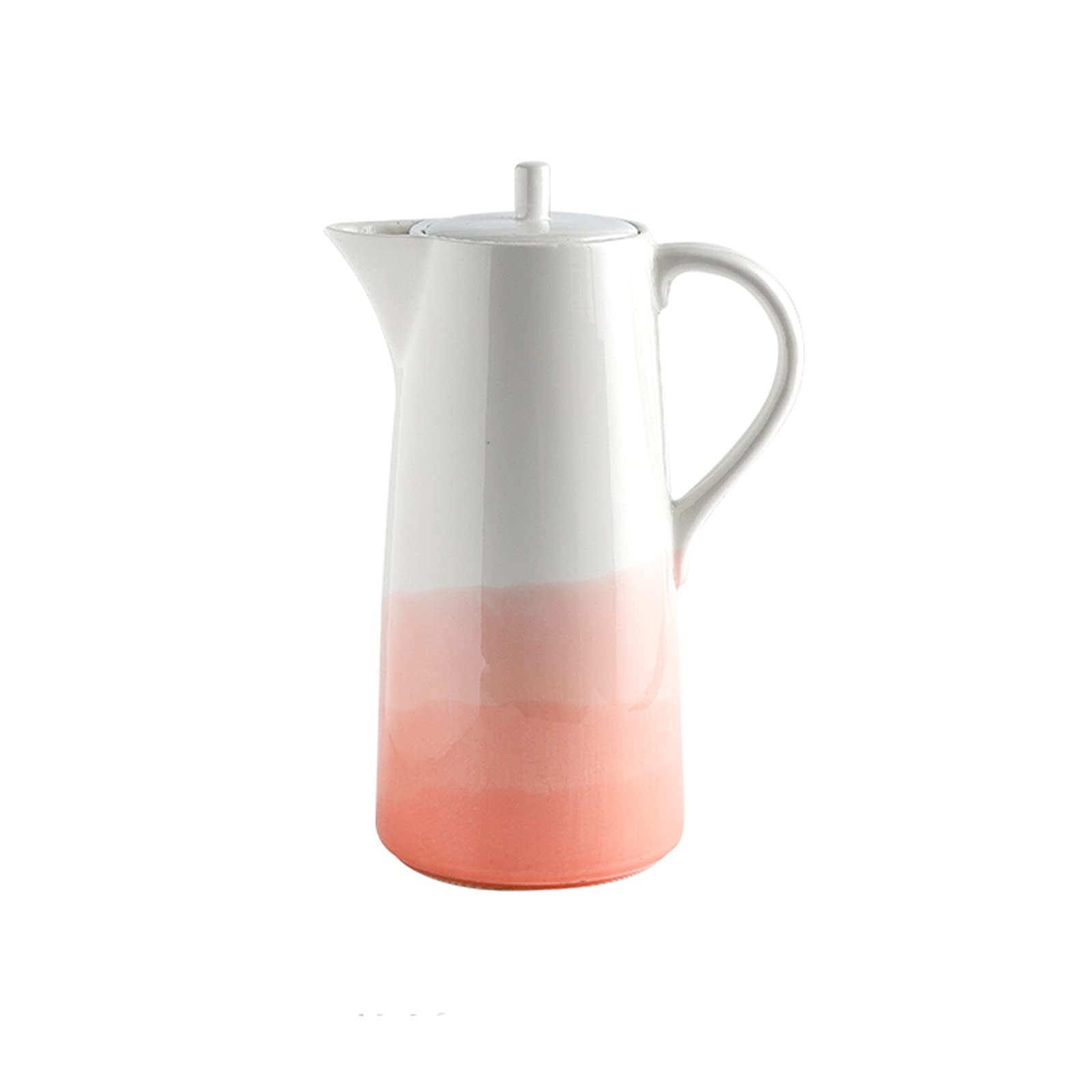 Pichet Pichet céramique créatif avec poignée et Couvercle Domestique pichet résistant à la température Haute température avec Design de Bec de olécranon sans Goutte Pichets
