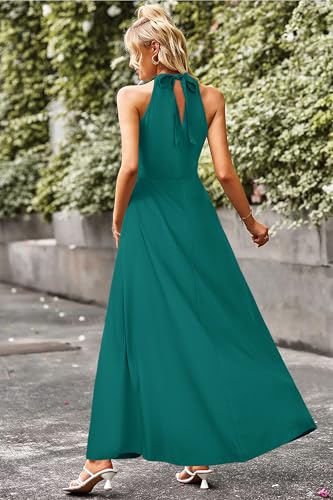 Image of STYLEWORD Women's Summer Floral Halter Maxi Dress Vacation Semi Formal 2026
