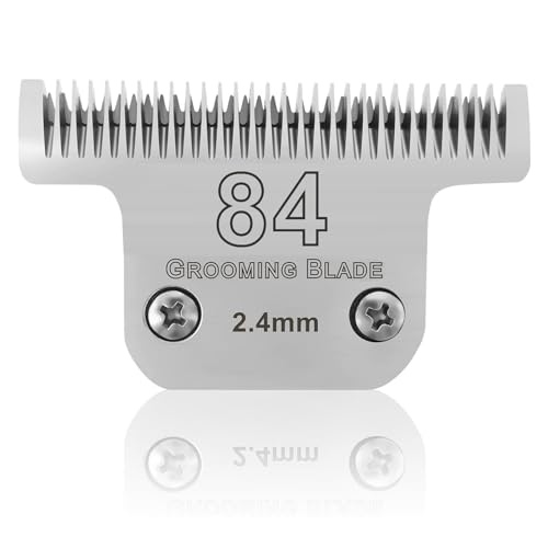 84# Detachable Pet Dog Grooming Blade, Compatible with Ainds, Oster A5, Wahl KM-10 and Other Series Clippers, Compatible with Andis Size: T84 3/32-Inch Cut Length, Chrome. Sliver 1Pack. 84# Detachable Pet Dog Grooming Blade, Compatible with Ainds, Oster A5, Wahl KM-10 and Other Series Clippers, Compatible with Andis Size: T84 3/32-Inch Cut Length, Chrome. Sliver 1Pack.