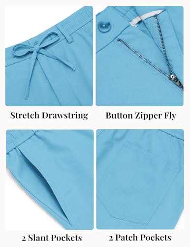 Image of COOFANDY Mens Cotton Linen Pants Casual Drawstring Summer Beach Pants Lightweight Linen Dress Trousers