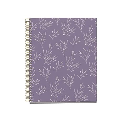Miquelrius MR48234 A5 Recycled Horizontal Stripe Notebook 7mm 120 Sheets 4 Colour Stripes Spiral Bound Garden Memories Collection Purple Flowers