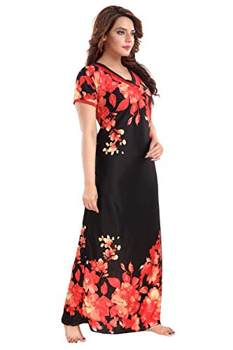 Image of Fabme Women's Satin Floor Length Night Dress Nighty