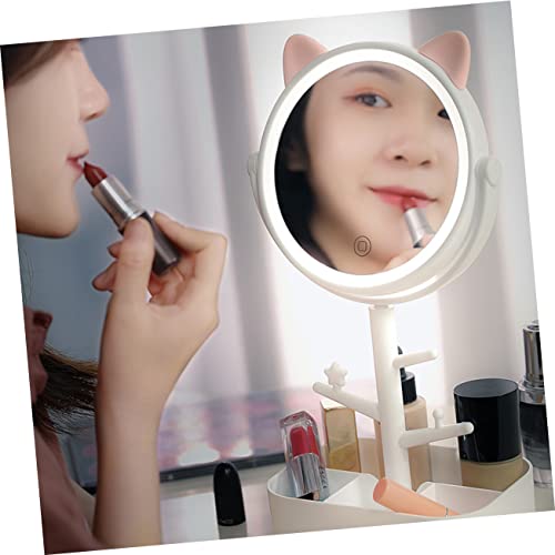Espejo para maquillaje Angoily con luz LED y base giratoria miniatura 4