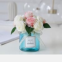 Amazon｜枯れない花 薔薇 ローズ 造花セット ガラス花瓶付 インテリア