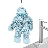 Rangement efficace : équipé d'un crochet à anneau épais, la serviette à main bouffante peut être accrochée à des crochets ou des supports, offrant des avantages peu encombrants et assurant une bonne circulation de l'air pour un séchage rapide, adaptée pour les cuisines ou les toilettes occupées