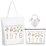 Xuniea Regalo Cumpleaños para Mujer, Bolsa de Maquillaje Arcoíris, Bolsa de Lona, Llavero de Acero Inoxidable, Regalo para Cumpleaños Aniversario Despedida Navidad (50)