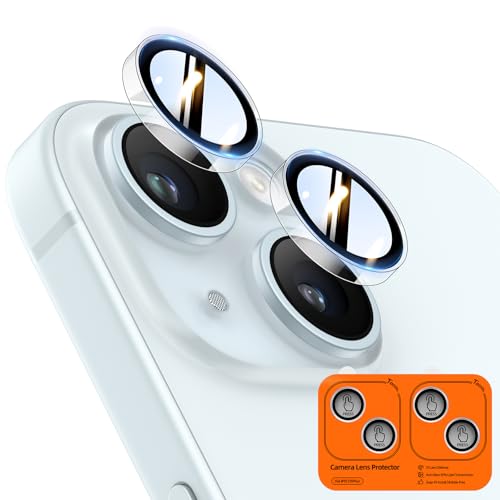 TOCOL 2 Sets Kameraschutz für iPhone 15 iPhone 15 Plus Ultra HD Individualschutz 9H+ Härte Robuster Kratzfestes Einfache Montage Kamera Schutz für iPhone 15/15 Plus Transparent
