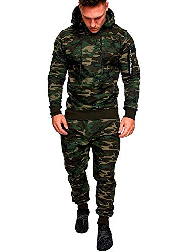 Zolulu Mens Sweatsuits 2 Piece Tracksuit Sets Casual Comfy Camo Jogging Suits for Men Sports Suit Activewear