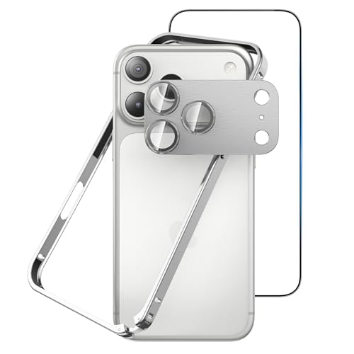 Boîtier alu iPhone 17 Pro avec protège-objectif séparé et verre trempé complet