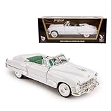 LUCKY DIE CAST 1949 Pink Cadillac Series 62 1:18 Diecast Convertible - Vintage Luxury with P-38 Tailfins, 331ci V8 Badge & Functional Steering Wheel, Premium Gift Box for Collectors, 14+,White