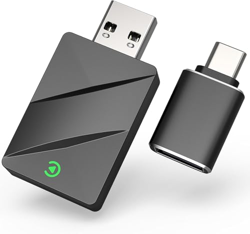 2 IN 1 Wireless CarPlay & Android Auto Adapter, Kabelloser USB-Dongle für Autos, Kabelloses CarPlay & Android Auto, Plug & Play, Schnelle Stabile Verbindung, Unterstützt iOS 10+ und Android 11+