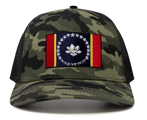Image of International Tie State Hat for Men and Women, Adjustable Snapback Trucker Baseball Cap with Embroidered Patch