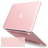IBENZER Compatible with MacBook Pro 15 Inch Case 2015 2014 2013 2012 A1398, Hard Shell Case with Keyboard Cover for Old Version Apple Mac Pro Retina 15, Rose Quartz, R1501RQ+1