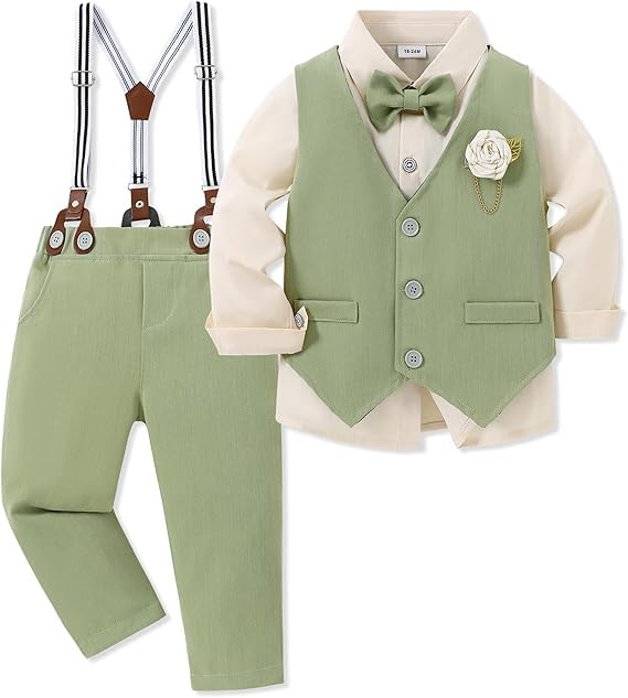 ZOEREA Baby Jungen Bekleidungsset Anzug Festliche Hochzeit Langarm Kleid...