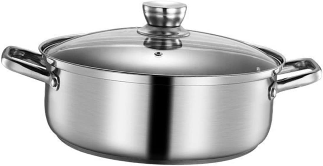 IMIKEYA Stainless Steel Hot Pot Dual Pot Lid Induction Cooker Family Gathering Cookware