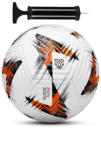 Profesyonel Futbol Topu 2025 Avrupa Pompalı Sert Zemin Halı Saha Futbol Topu No5 525 (Turuncu)