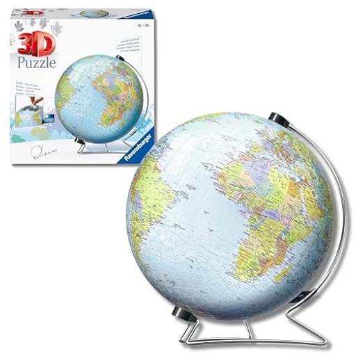 Ravensburger - Puzzle 3D Niños Globo Terráqueo | Puzzles 3D para Niños De 10 Años O Más | Maquetas para Montar De 540 Piezas | Regalo Niño 10 Años O Más | Ya disponible en tu tienda friki favorita! En mundofriki.es!