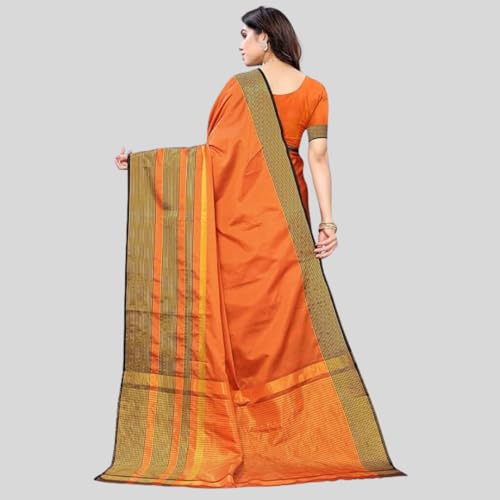 Image of VJ Fashion Women Cotton Silk Saree With Blouse Piece freesize