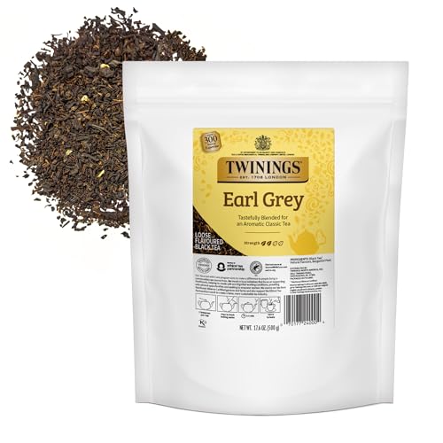Image of Twinings Earl Grey Loose Leaf Tea, 17.6 Ounces (500g) Resealable Pouch for Freshness (Pack of 1), Black Tea Leaves with Bergamot Peel, Smooth, Flavourful, Citrus, Caffeinated, Enjoy Hot or Iced