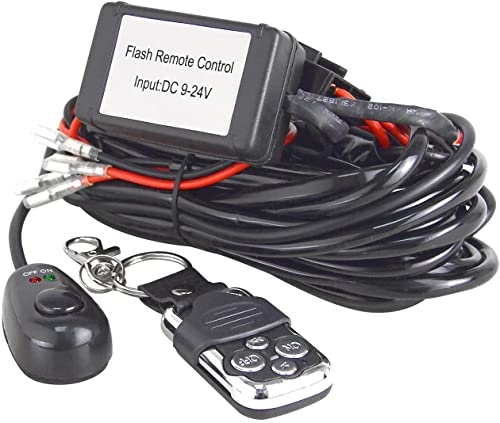 AUXTINGS Faisceau de câblage de télécommande de 10 pieds Kit de câblage stroboscopique sans fil pour barre lumineuse à LED,12V 40A Kit une ligne Relais de...