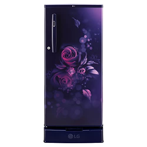 Image of LG 185 L 3 Star Direct-Cool Single Door Refrigerator Appliance (GL-D199OBED, Blue Euphoria, Base stand with drawer)