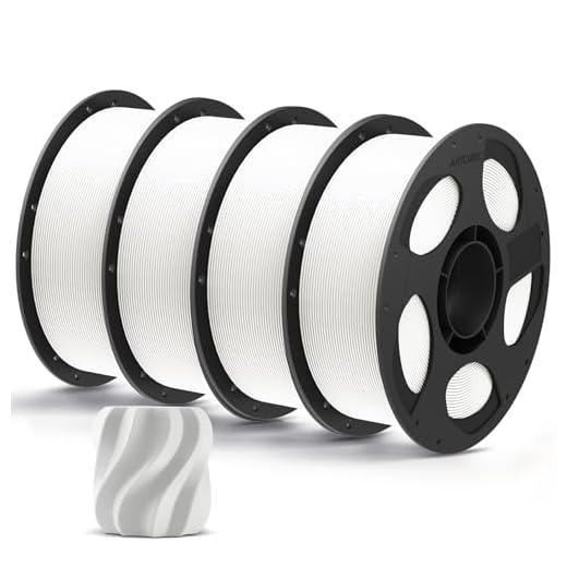 ANYCUBIC PLA Plus (PLA+), 3D Printer Filament 1.75mm Bundle, High Toughness, Dimensional Accuracy +/- 0.02mm, 4 Pack 1KG Reusable Spool, White, 4KG