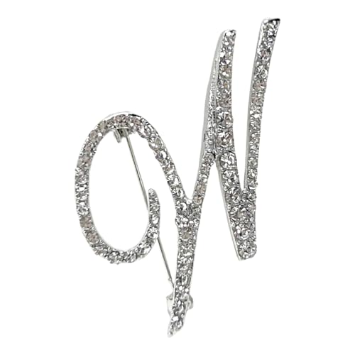 Image of Rhinestone Initial Brooch Pin for Women, Alphabet Gold Letter Brooch A-Z with Crystal, Metal Pin for Hat Bag Dress Suit Accessory for Men