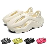 Fashion Children's Foam Running Shoes Children's Foam Running Shoes Big Kids Sneakers Cloud Non-slip Boys Pillow Hole Shoes Sandals Girls Outdoor Indoor Slippers Beach Shoes(White-6-6.5 Big Kid)
