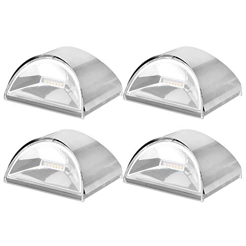 Applique murale solaire en acier inoxydable lot de 4 lampes de jardin 6000K