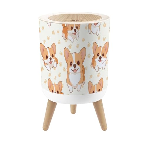Pequeña caneca de basura con tapa y patas, 7L