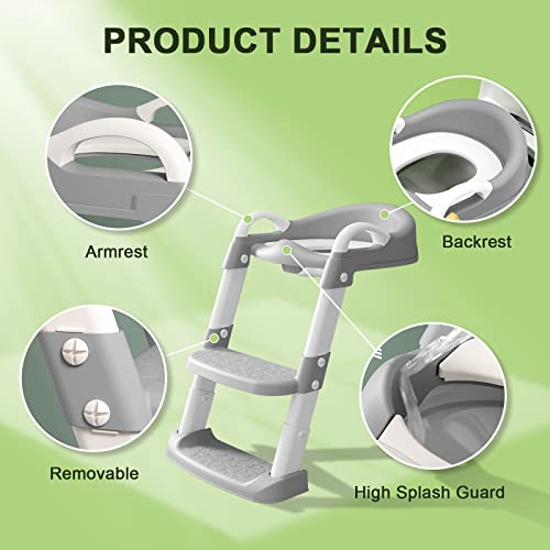Bbfancy Potty Chair, Potty Training Toilet Seat With Step Stool Ladder For Kids And Toddler Boys Girls - Kids Potty Training Soft Padded Seat (Grey) #TOP2